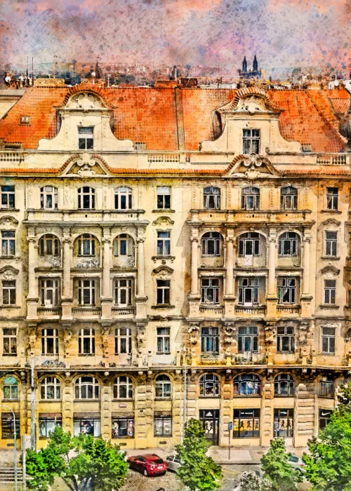 Jaszke, Justyna: Praga Chequia Pintura Acuarela Arte Urbano (17)
