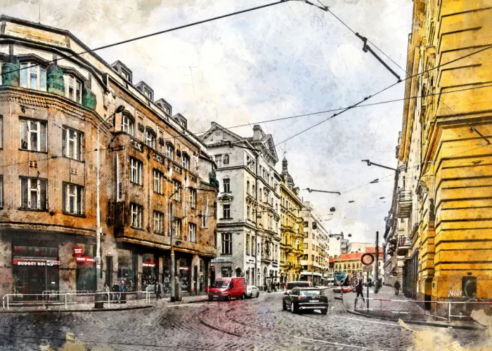 Jaszke, Justyna: Praga República Checa Pintura en Acuarela Arte Urbano (19)
