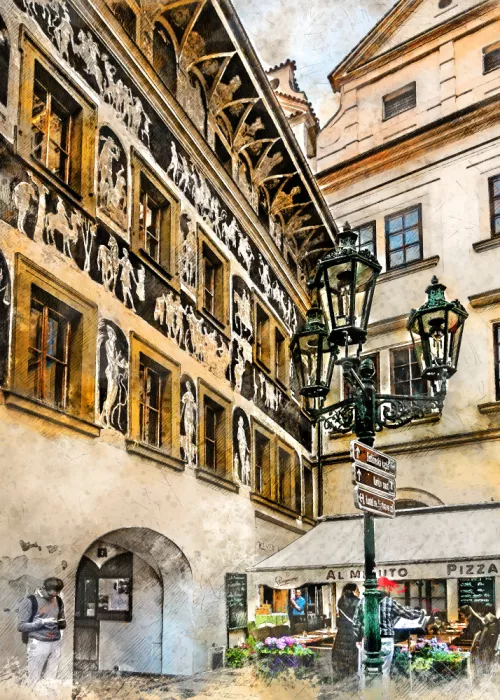 Jaszke, Justyna: Praga República Checa Pintura Acuarela Arte Urbano (23)