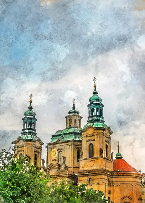 Jaszke, Justyna: Prague Czechia Watercolor Painting City Art (29)