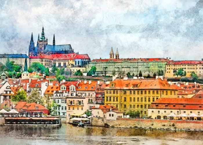 Jaszke, Justyna: Prague Czechia Watercolor Painting City Art (31)