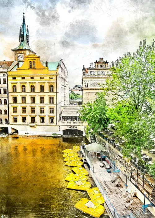 Jaszke, Justyna: Praga República Checa Pintura Acuarela Arte Urbano (32)
