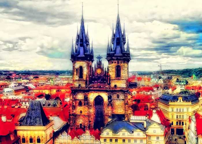 Jaszke, Justyna: Prague Czechia Watercolor Painting City Art (37)