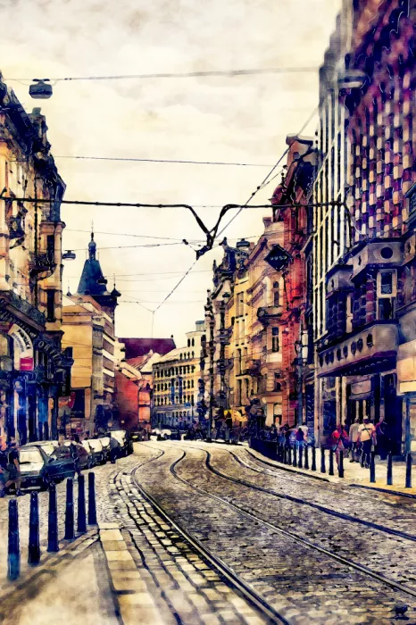 Jaszke, Justyna: Prague Czechia Watercolor Painting City Art (41)