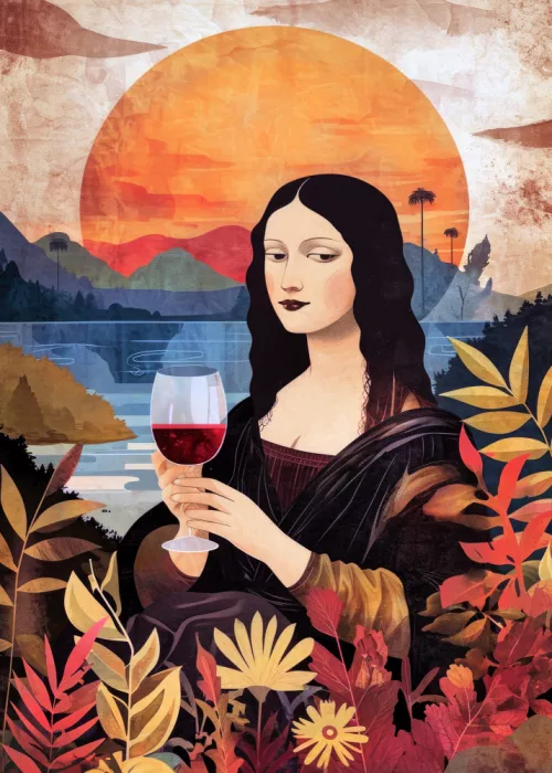 Jaszke, Justyna: Mona Lisa Chill Out  Watercolor Digital Painting