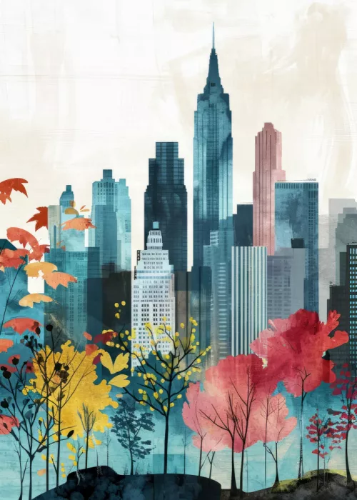 Jaszke, Justyna: New York City  Watercolor Digital Painting (1)