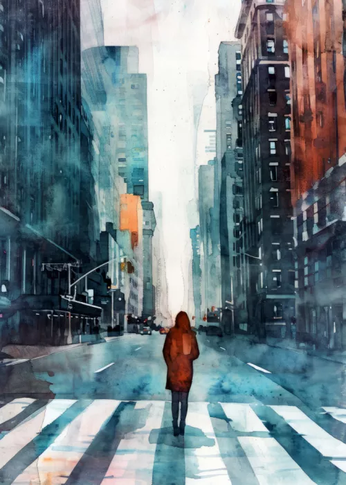 Jaszke, Justyna: New York City - Acuarela Pintura Digital (4)