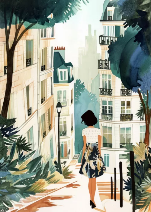 Jaszke, Justyna: Paris  Watercolor Digital Painting (1)