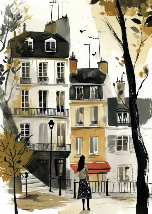 Jaszke, Justyna: Paris  Watercolor Digital Painting (2)