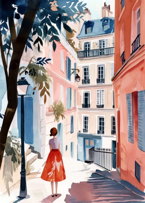 Jaszke, Justyna: Paris  Watercolor Digital Painting (3)
