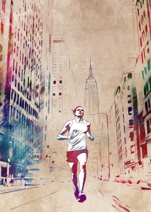 Jaszke, Justyna: Marathon runner sport art