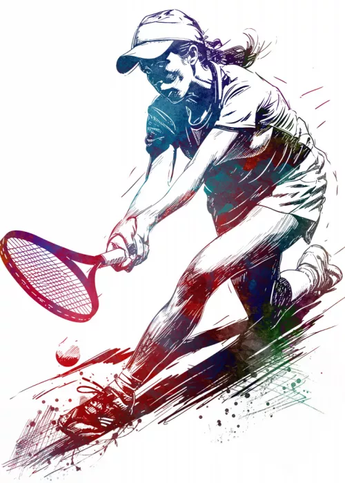 Jaszke, Justyna: Tennis player sport art