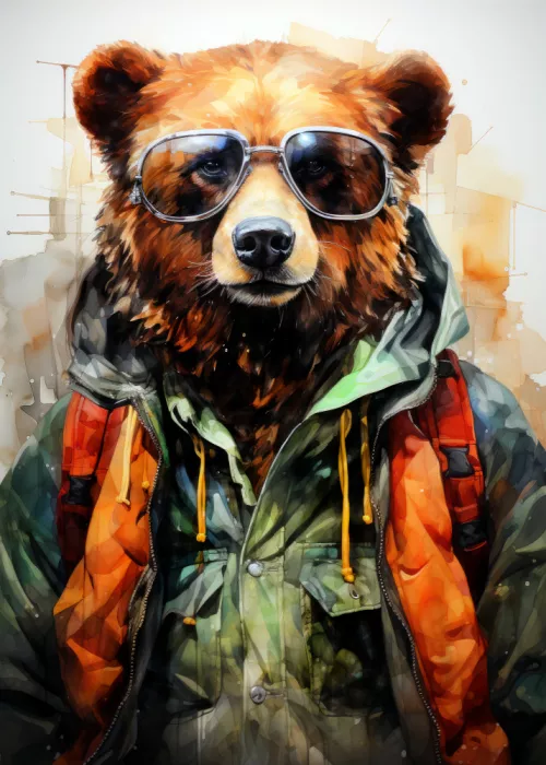 Jaszke, Justyna: Bear Watercolor Animal Art (2)