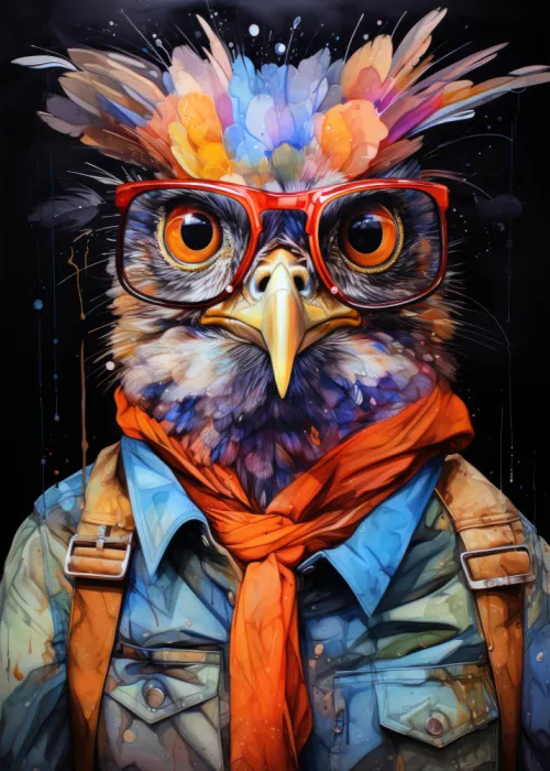 Jaszke, Justyna: Acuarela de Pájaro Arte Animal (1)