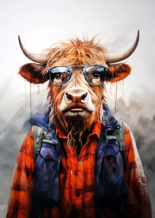 Jaszke, Justyna: Buffalo Watercolor Animal Art (4)