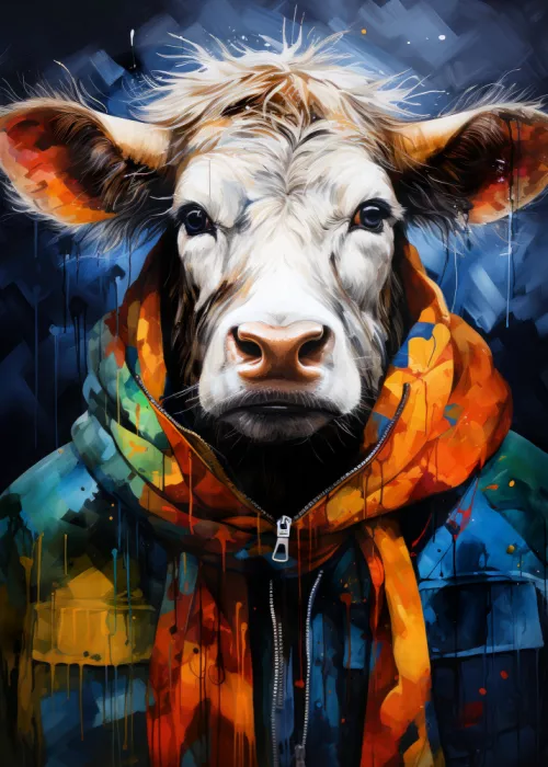 Jaszke, Justyna: Cow Watercolor Animal Art
