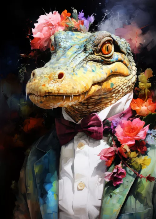 Jaszke, Justyna: Krokodil Aquarell Tierkunst