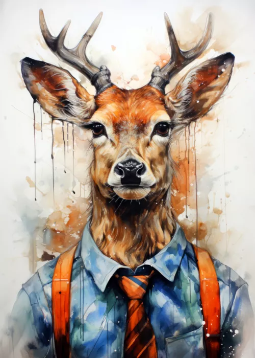 Jaszke, Justyna: Deer Watercolor Animal Art (1)