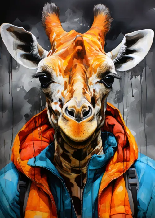 Jaszke, Justyna: Giraffa Acquerello Arte Animale (2)