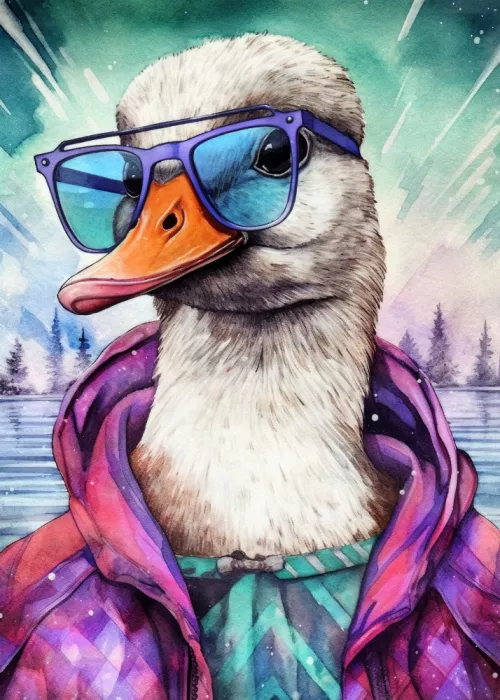 Jaszke, Justyna: Goose Watercolor Animal Art