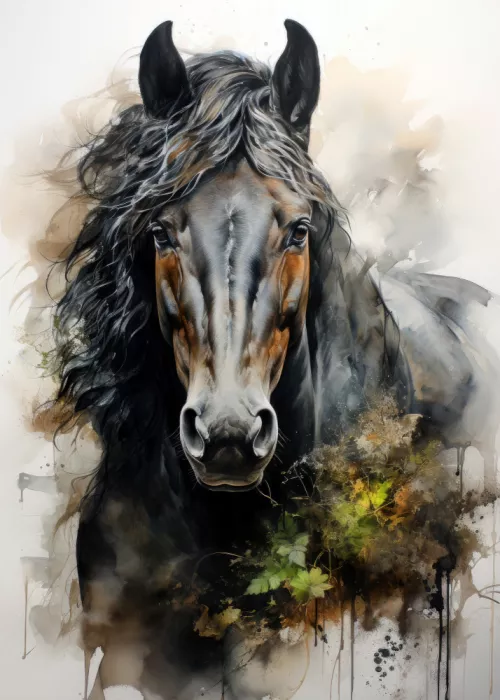Jaszke, Justyna: Pferd Aquarell Tierkunst (2)