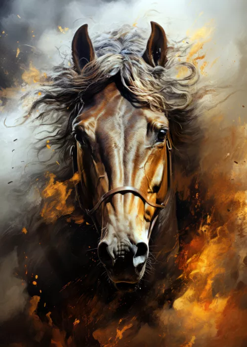 Jaszke, Justyna: Caballo Acuarela Arte Animal (3)
