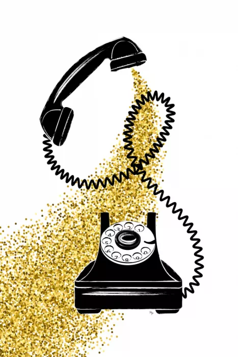 Martina: Téléphone rotatif vintage avec paillettes