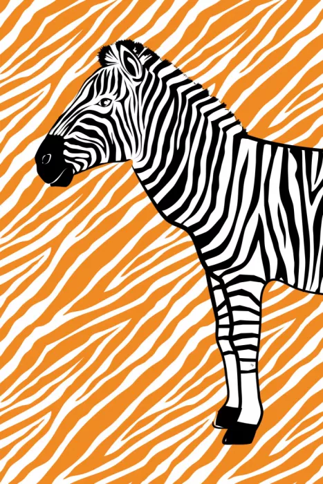Martina: Stylizovaná zebra s černými a bílými pruhy
