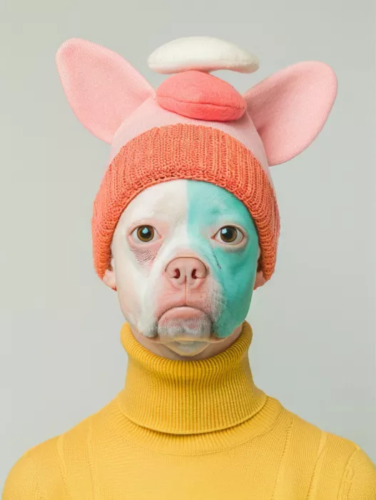 Paksoylu, Bilge: Surreales Porträt Mensch und Hund 3