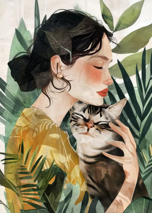 Jaszke, Justyna: Love You Kitty 2 acuarela arte animal