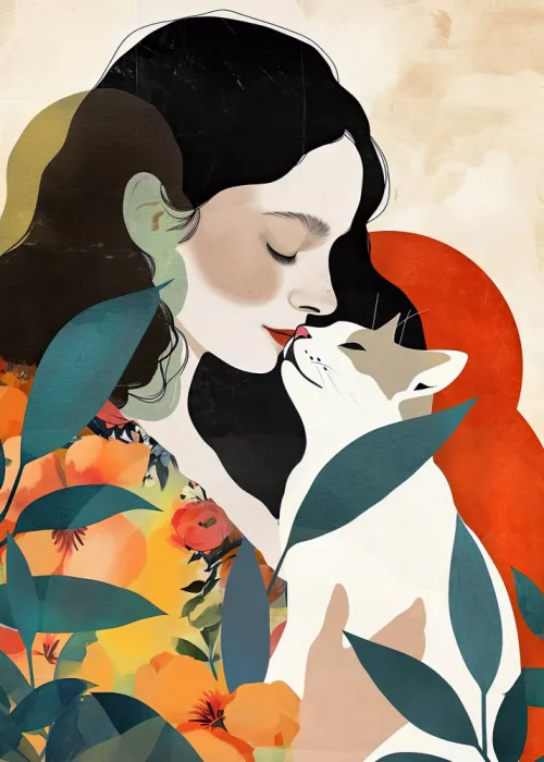 Jaszke, Justyna: Love You Kitty 4 watercolor animal art
