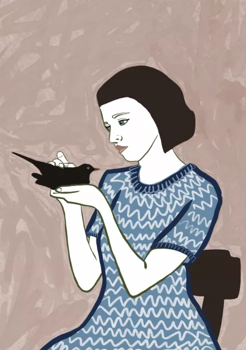 Bursic, Sharyn: Bird lady sitting