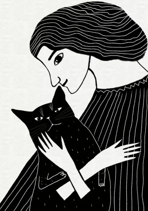 Bursic, Sharyn: Katzendame mit schwarzer Katze