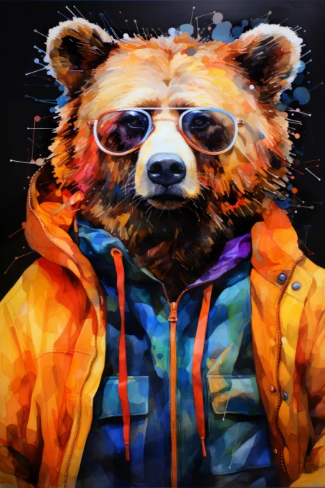 Jaszke, Justyna: Bear Watercolor Animal Art