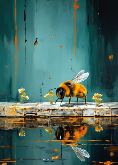 Jaszke, Justyna: Bee Watercolor Animal Art