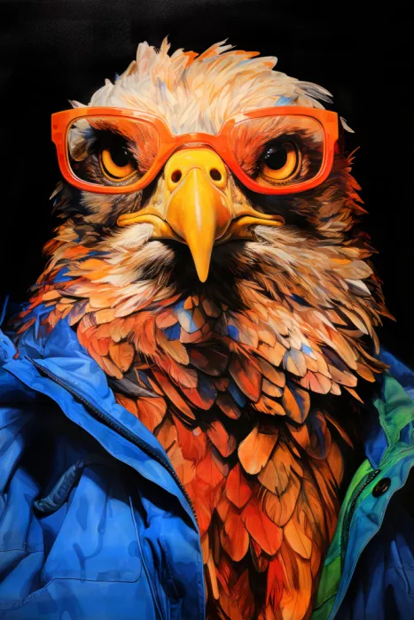 Jaszke, Justyna: Adler Hipster Aquarell Tierkunst