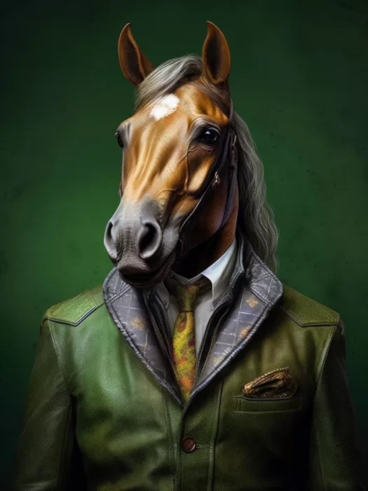Jaszke, Justyna: Elegant Green Horse Animal Art