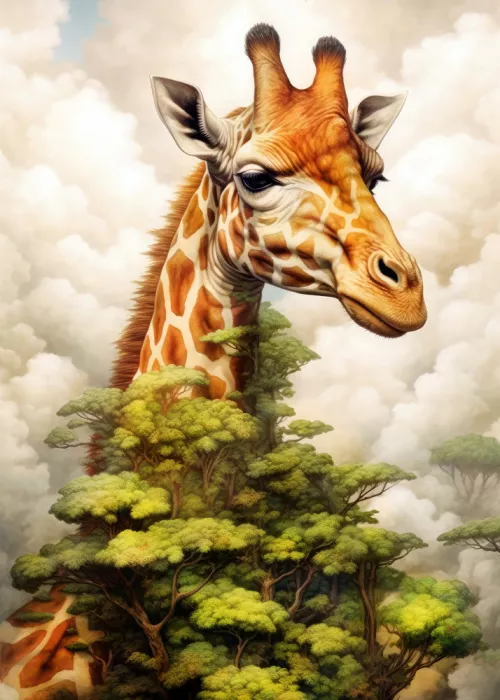 Jaszke, Justyna: Giraffe Watercolor Animal Art