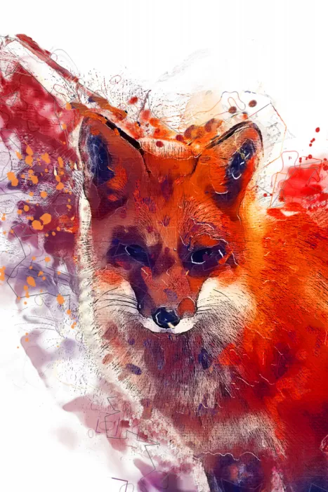 Jaszke, Justyna: Animal Red Fox Watercolor Animal Art