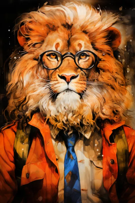 Jaszke, Justyna: Lion Watercolor Animal Art