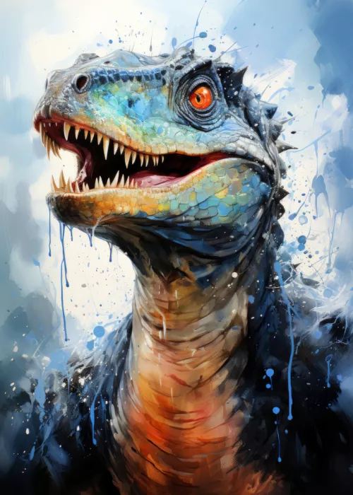 Jaszke, Justyna: Rebbachisaurus Dinosaurier Aquarell Tierkunst