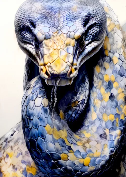 Jaszke, Justyna: Serpiente - Arte animal en acuarela