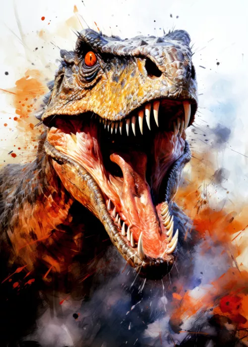 Jaszke, Justyna: Utahraptor Dinosaur Watercolor Animal Art