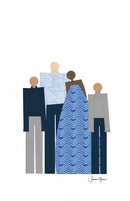 Morris, Jemma: Biracial family in Blue & Grat