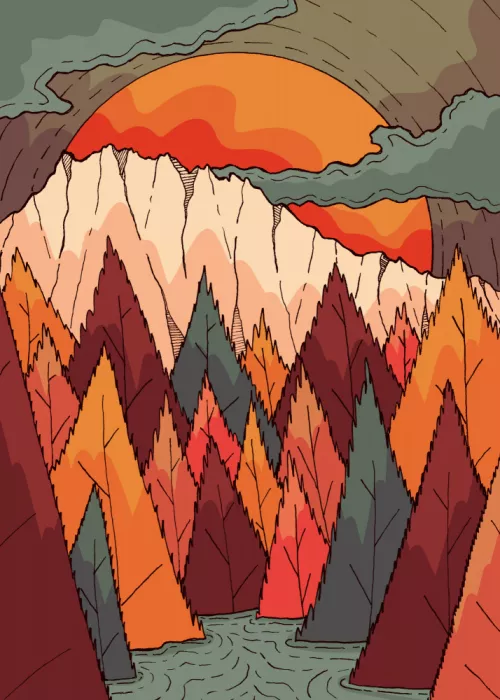 Wade, Stephen: Vallée de rivière en automne