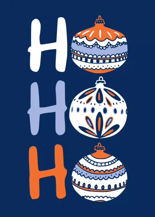 Annick: HoHoHo Cheerful little Christmas Illustration blue