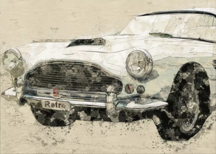 studio, senja Lembayung: Retro car