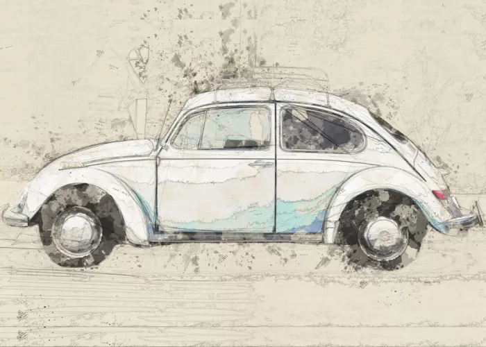 studio, senja Lembayung: Volkswagen Beetle
