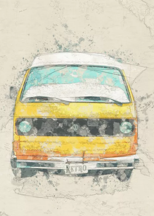 studio, senja Lembayung: VW retro