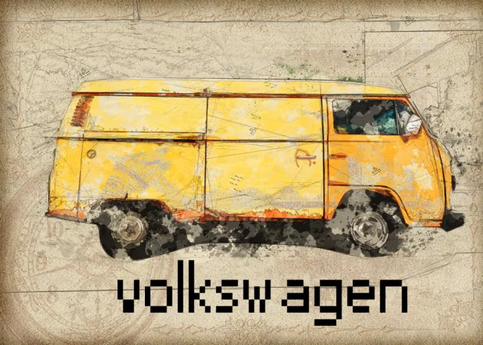 studio, senja Lembayung: Volkswagen Yellow Combie